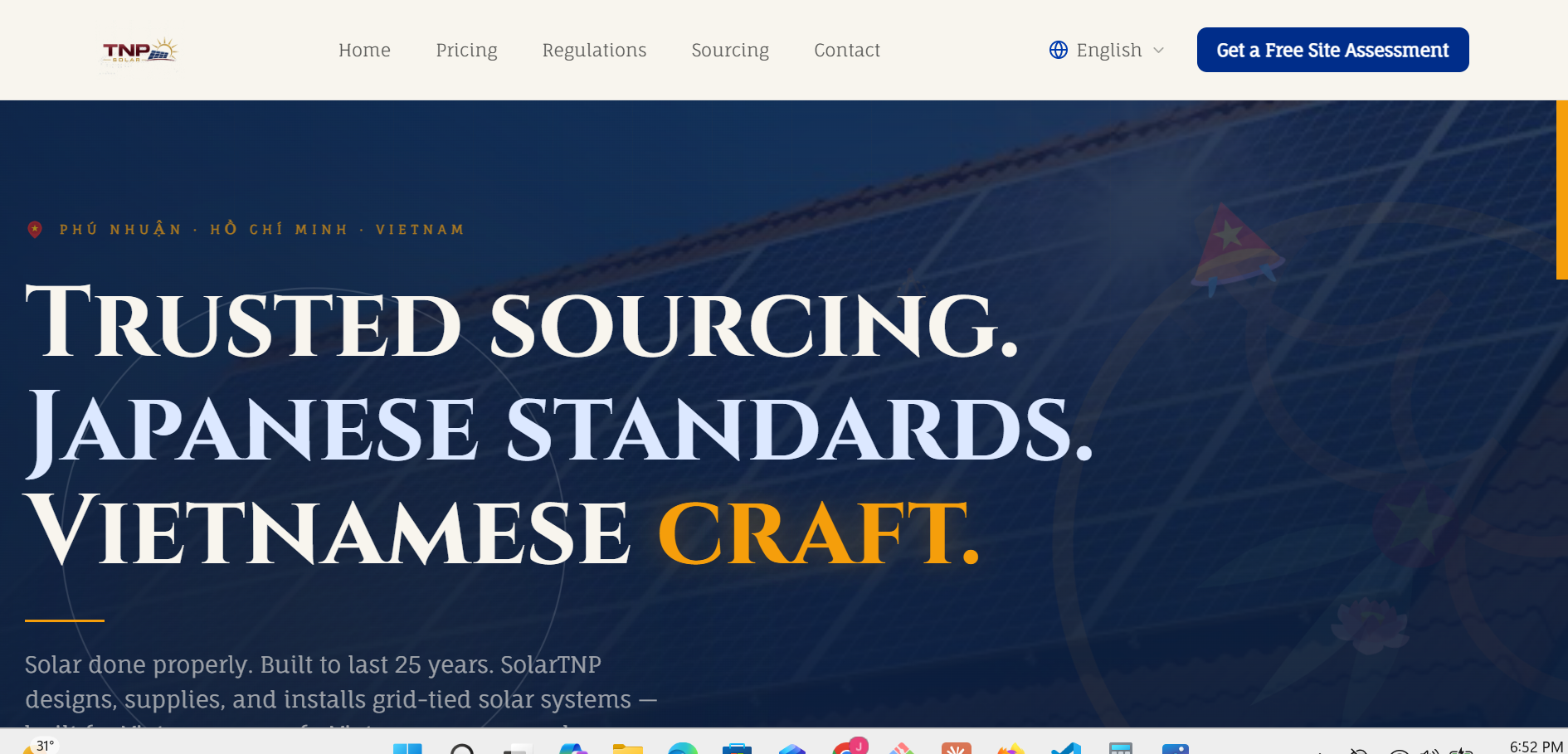 SolarVN — trilingual solar panel supplier and installer marketing site, Vietnam